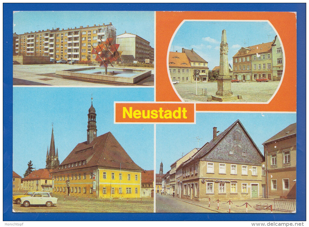 Deutschland; Neustadt In Sachsen Bei Sebnitz; Multivuekarte Mit Bahnhofstrasse Und Friedrich Engels Strasse - Sebnitz