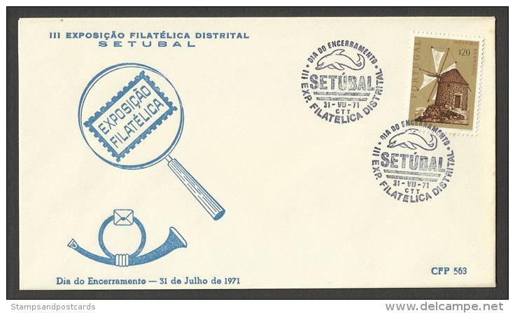 Portugal Cachet Commémoratif  Expo Philatelique Dauphin 1971 Setubal Event Postmark  Dolphin - Flammes & Oblitérations