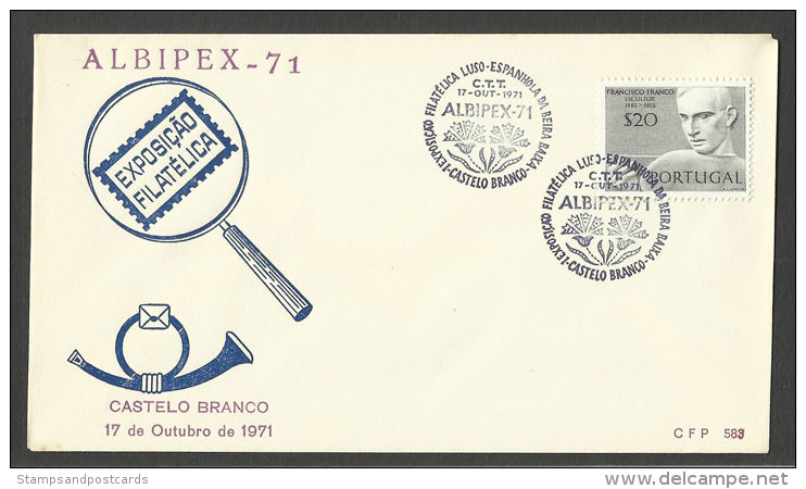 Portugal Cachet Commémoratif  Expo Philatelique Castelo Branco 1971 Event Postmark Stamp Expo - Flammes & Oblitérations