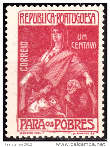 PORTUGAL (IMPOSTO POSTAL E TELEGRÁFICO) - 1915-1925.   Para Os Pobres.  Pap. Liso,  1 C.  * MH   MUNDIFIL  Nº 7 - Nuovi