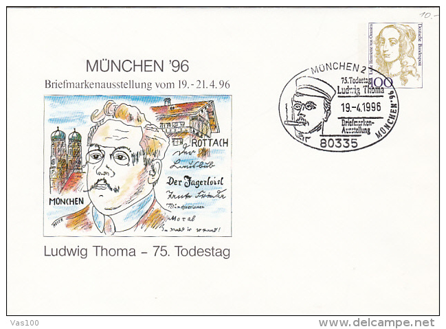 LUDWIG THOMA, MUNCHENPHILATELIC EXHIBITION, LUISE HENRIETTE VON ORANIEN, COVER STATIONERY, ENTIER POSTAUX, 1996, GERMANY - Sobres - Usados