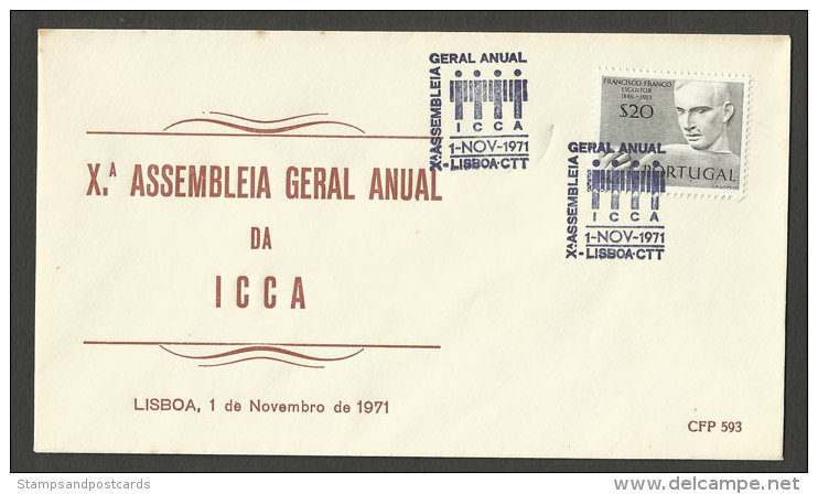 Portugal Cachet Commémoratif  Assemblée International Congress And Convention Association 1971 Event Postmark - Postal Logo & Postmarks