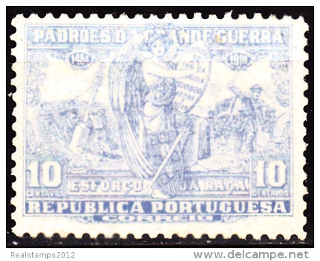 PORTUGAL (IMPOSTO POSTAL E TELEGRÁFICO) 1925.  Padrões Da Grande Guerra. 10 C. AZUL  * MH  MUNDIFIL  Nº 15 - Ungebraucht