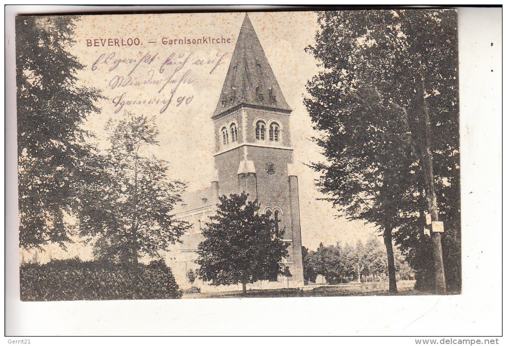 B 3580 BERINGEN - BEVERLOO, Garnisonskirche, 1916, Deutsche Feldpost - Beringen