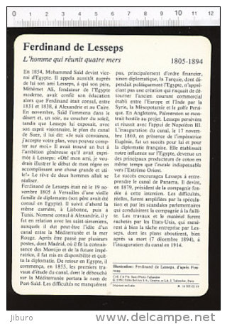 Fiche Illustrée Ferdinand De Lesseps  / Portrait  / 01-FICH-Histoire De France - Histoire