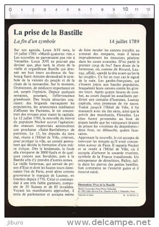 Fiche La Prise De La Bastille / Révolution Française /  01-FICH-Histoire De France - Storia