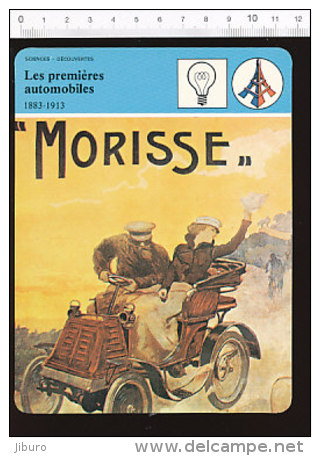 Fiche Les Premières Automobiles / Illustration Affiche Publicitaire Morisse De 1900 / Auto /  01-FICH-Histoire De France - Cars