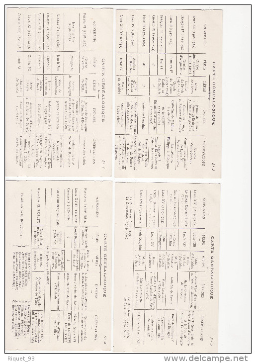 Lot De 4 Cpa - CARTE GENEALOGIQUE (de SOUVERAINS) - Genealogie