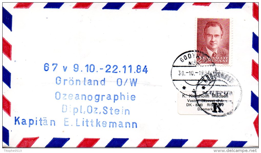 GROENLAND. Enveloppe Polaire Ayant Circulé En 1984. Océanographie/Walther Herwig. - Research Programs