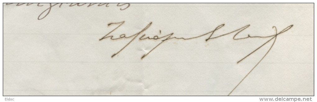 ZARIFIPULO , Signature Autographe, Grande Famille Marseillaise / 1886 - Autres & Non Classés