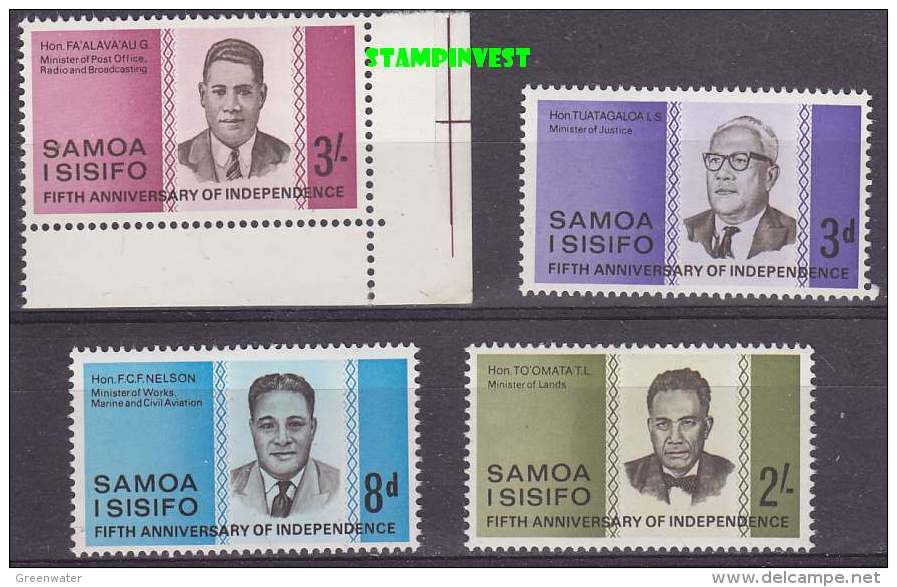 Samoa 1957 50th Anniversary Of Independance  4v ** Mnh (20181) - Samoa (Staat)