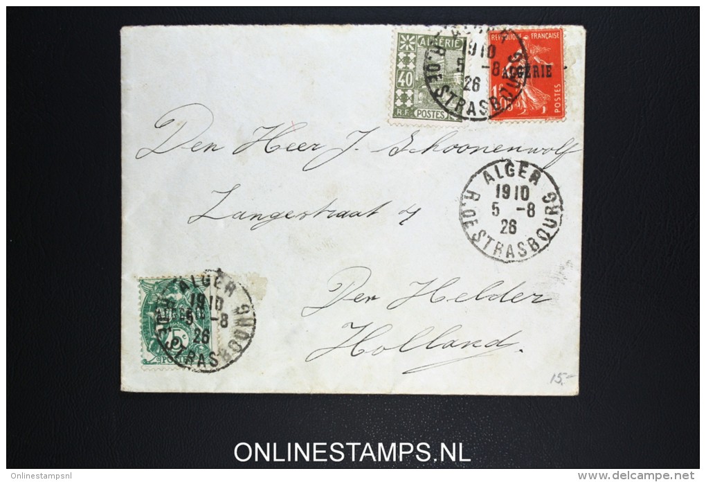 Algerie  Lettre 1928 Alger A Den Helder Hollande  Mixed Timbres - Briefe U. Dokumente