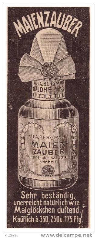 Original Werbung - 1908 - Maienzauber , A.H. Bergmann In Waldheim I. Sa. , Maiglöckchen , Parfüm !!! - Waldheim