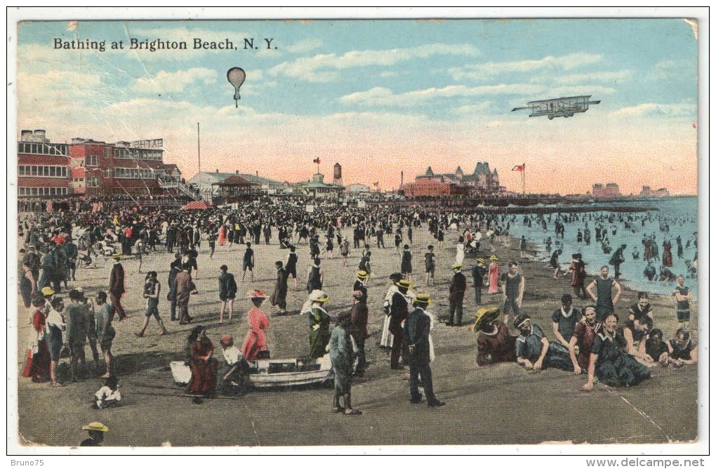 Bathing At Brighton Beach, N.Y. - 1915 - Brooklyn