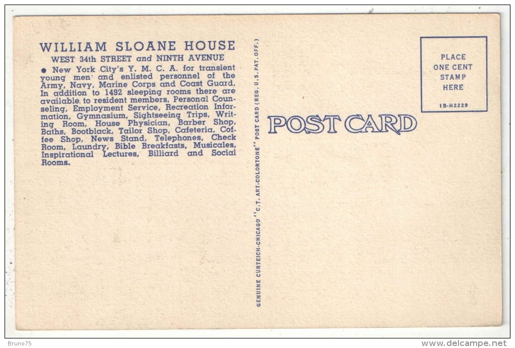 William Sloan House Y.M.C.A. - 356 West 34th Street - New York, N.Y. - Wirtschaften, Hotels & Restaurants