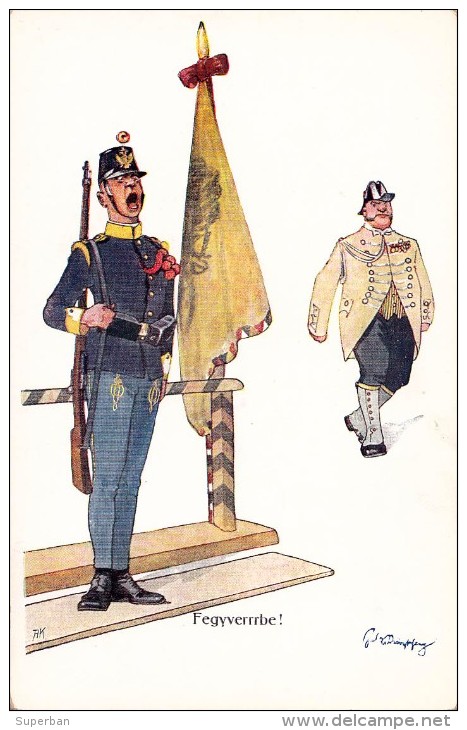 HUMOUR MILITAIRE / MILITARY HUMOR - ILLUSTRATION SIGNÉE: SCHÖNPFLUG ~ 1910 : B.K.W.I. 459-3 - PRINTED In AUSTRIA (r-884) - Schönpflug, Fritz