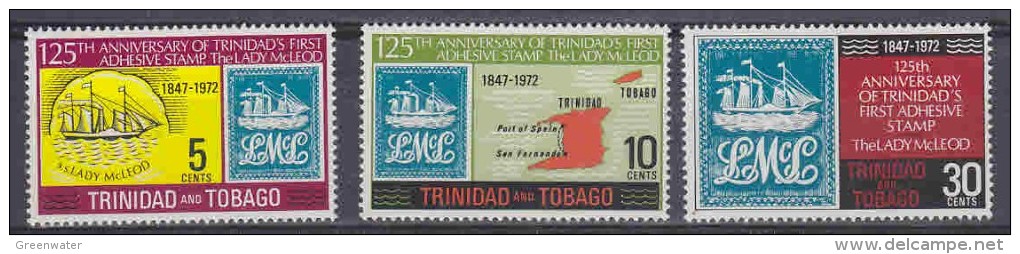 Trinidad And Tobago 1972 Stamp Anniversary 3v ** Mnh (20184) - Trinidad En Tobago (1962-...)