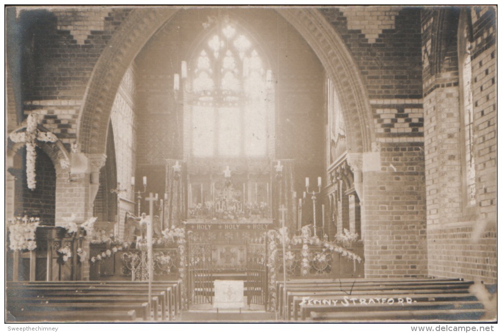 FENNY STRATFORD CHURCH INTERIOR Nr MILTON KEYNES BUCKINGHAMSHIRE WALFORD & SON PPPP UNUSED - Buckinghamshire