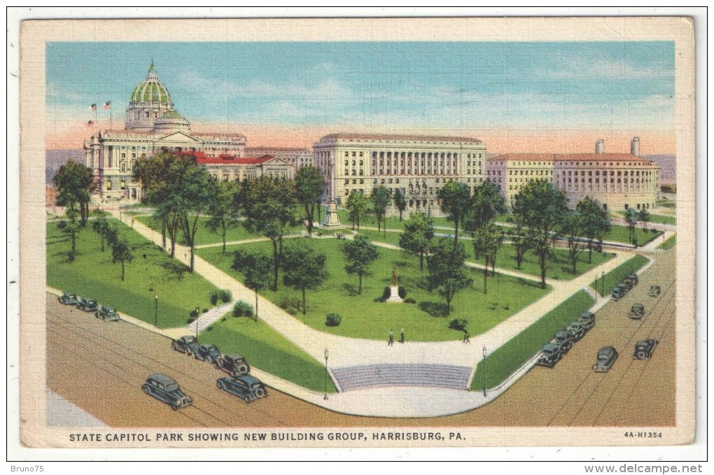 State Capitol Park Showing New Building Group, Harrisburg, Pa. - 1936 - Harrisburg