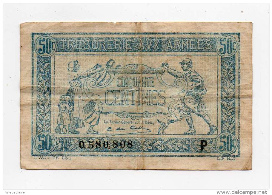 Trésorerie Aux Armées - 50 Cts - N° 0580808 - P - 1917-1919 Trésorerie Aux Armées