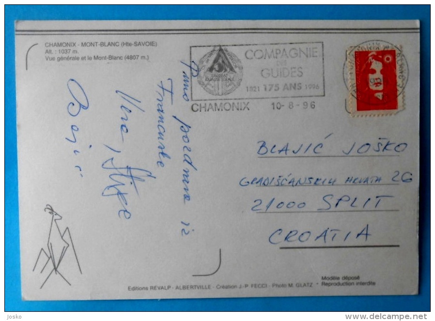 CROATIA CLIMBING EXPEDITION ON CHAMONIX - MONT BLANC * STIPE BOZIC - Original Autograph , Hand Signed * Autographe - Alpinisme