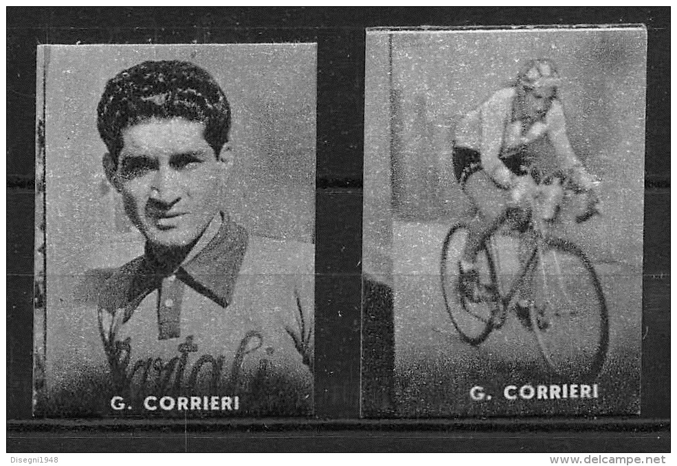 03157 "CICLISMO - G. CORRIERI - COPPIA DI FIGURINE NANNINA, 1952" FIGURINE ORIGINALI CARTONATE - Ciclismo