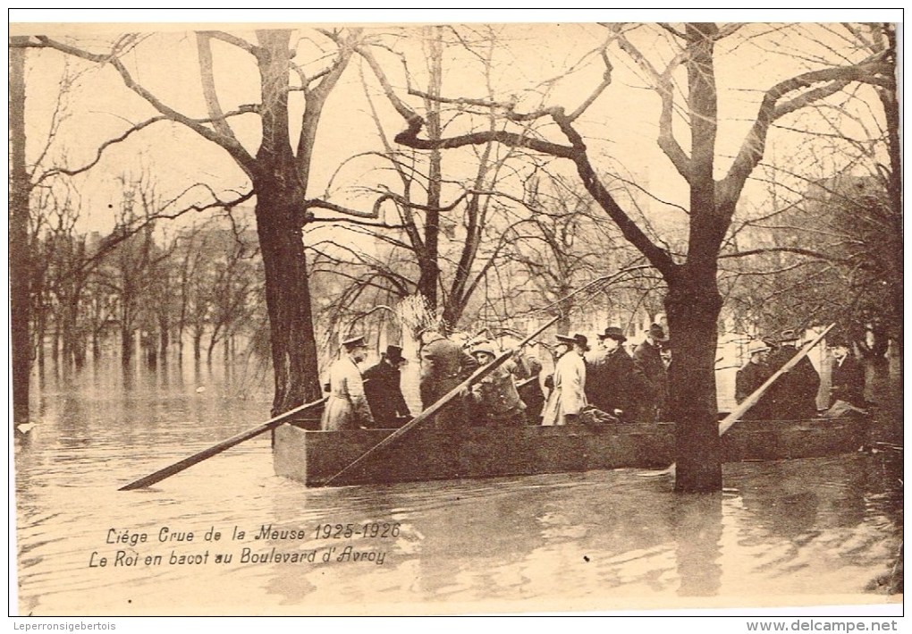 CPA - Liège - Crue De La Meuse 1925-1926 - Le Roi En Bacot Au Boulevard D´Avroy - - Liege