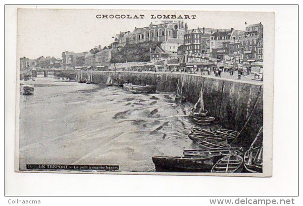 PUBLICITE -  Chocolat " Lombart " Le Tréport - Le Port à Marée Basse - Publicité
