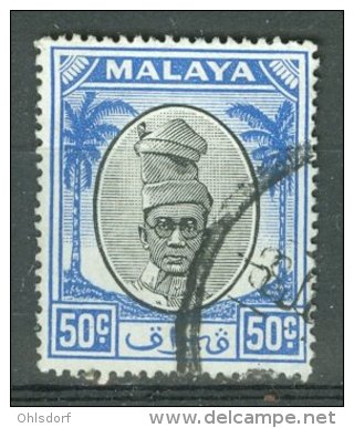 MALAYA - PERAK 1950-55: ISC 143 / YT 95 / Sc 116 / SG 145 / Mi 98, O - FREE SHIPPING ABOVE 10 EURO - Perak