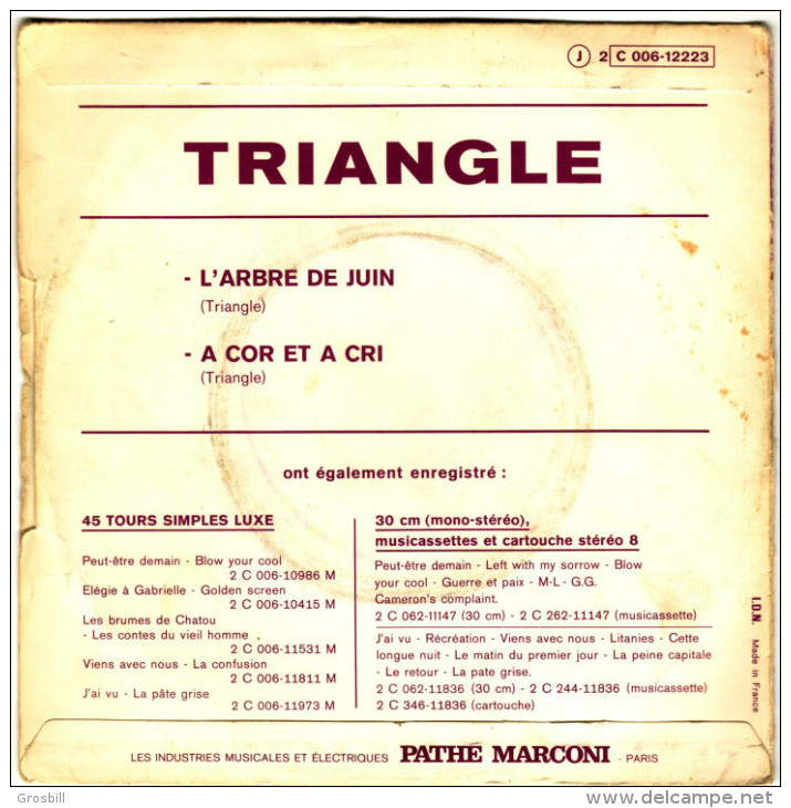 TRIANGLE : L'Arbre De Juin / A Cor Et A Cris (Sg) - Rock