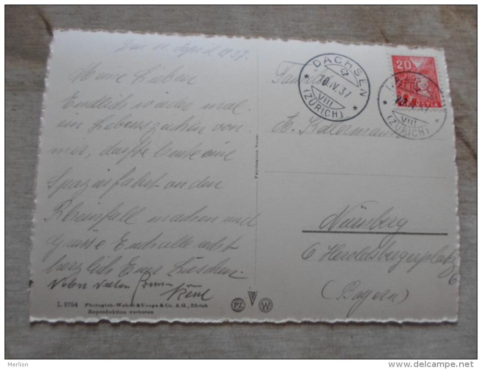 CH Suisse  -Reinfall Bei Schaffhausen -Schloss Laufen  Handstamp  DACHSEN - 1937  D128243 - Other & Unclassified