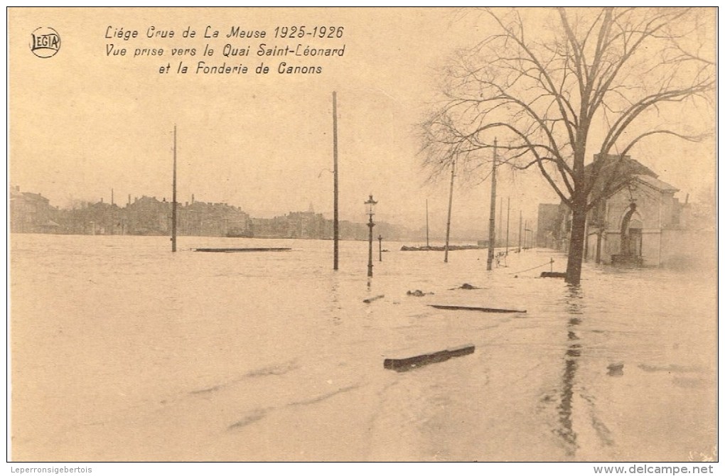 CPA - Liège - Crue De La Meuse 1925-1926 - Vue Prise Vers Le Quai Saint-Léonard Et La Fonderie De Canons  - - Liege