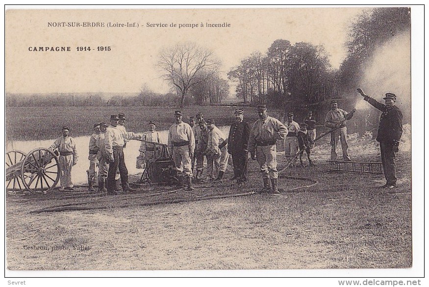 NORT SUR ERDRE. - Service De Pompe à Incendie. Carte RARE. Superbe Cliché - Nort Sur Erdre