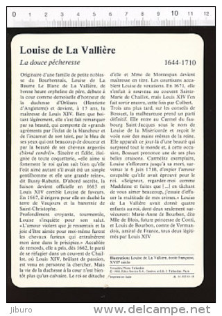 Fiche Louise De La Vallière / Portrait / Arc Et Carquois De Flèches  / 01-FICH-Histoire De France - Histoire