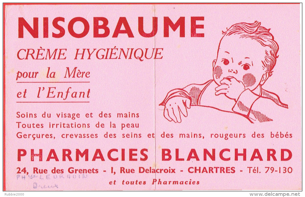 BUVARD NISOBAUME CREME POUR MERE ET ENFANT PHARMACIE BLANCHARD RUE DES GRENETS ET RUE DELACROIX A CHARTRES - N