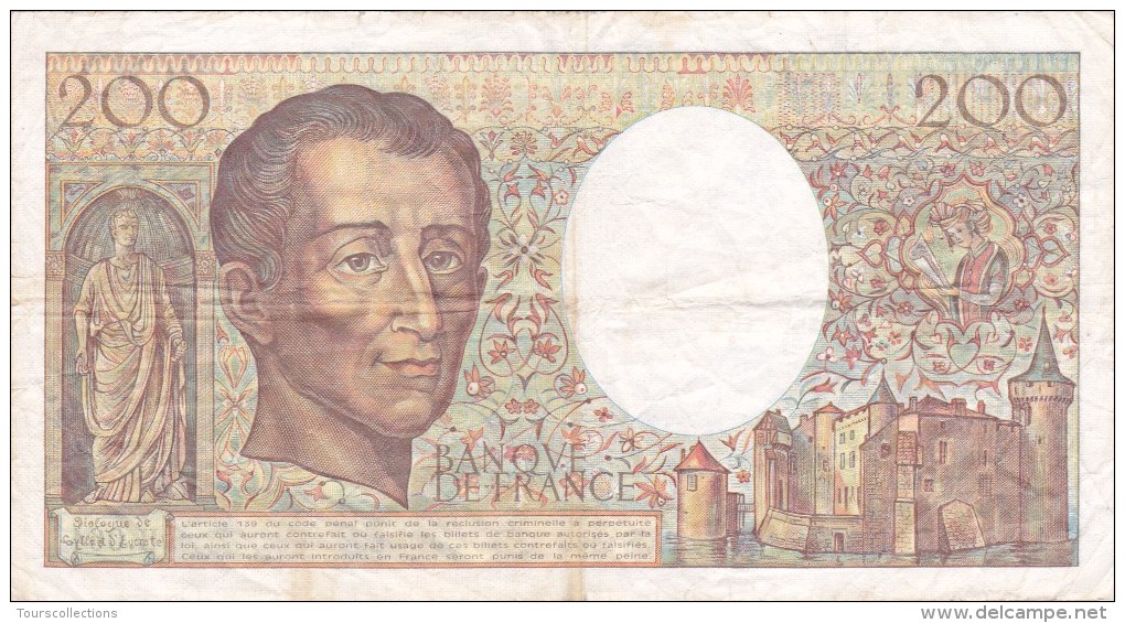 200 FRANCS MONTESQUIEU 1989 @ H 064 @ Voir Les 2 Scans - N° Fayette 70 - 200 F 1981-1994 ''Montesquieu''