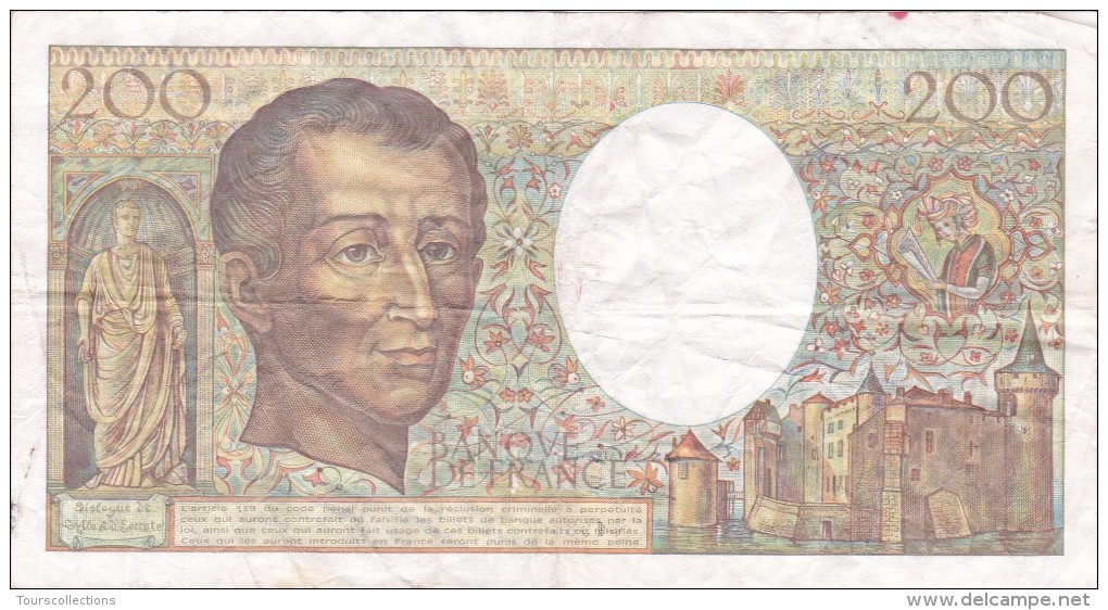 200 FRANCS MONTESQUIEU 1989 @ Y 069 @ Voir Les 2 Scans - N° Fayette 70 - 200 F 1981-1994 ''Montesquieu''