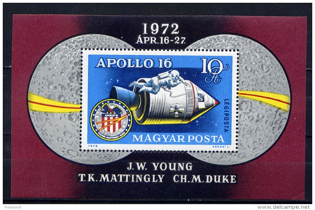 HUNGARY 1972 &#8470;2812 APOLLO-16 - Europe