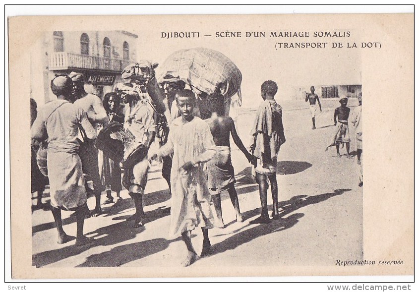 DJIBOUTI. - Scène D'un Mariage Somalis ( Transport De La Dot). Carte Très RARE - Somalia