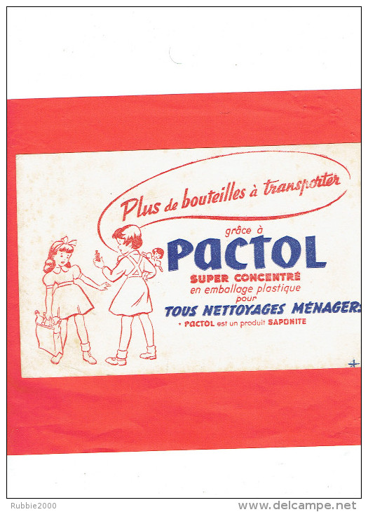 BUVARD PACTOL POUR NETTOYAGE MENAGER PRODUIT SAPONITE PLUS DE BOUTEILLE A TRANSPORTER - P