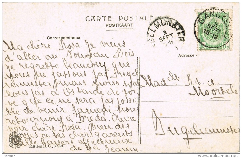 12064. Postal GAND (Belgien) 1919 A Bugelmunster. Maison De Eateliers - Cartas & Documentos