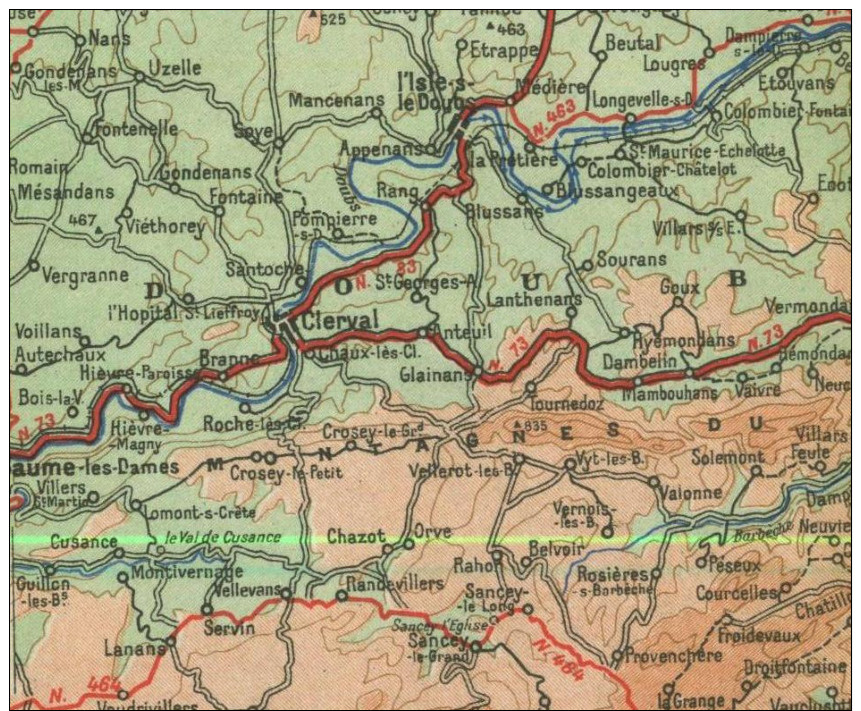 Villesexel, Llerval, Hèricourt, Delle, Audincourt, Hèrimoncourt, Porrentruy, Maîche, Pont De Roide,  Plan De  - 1949. - Geographische Kaarten