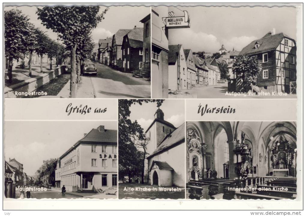 Grüße Aus WARSTEIN - Mehrbildkarte M. Rangestraße, Hauptstraße Kirche .... - Warstein
