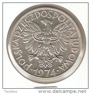 MONEDA DE POLONIA DE 5 ZLOTYCH DEL AÑO 1974 J  (COIN) - Polonia