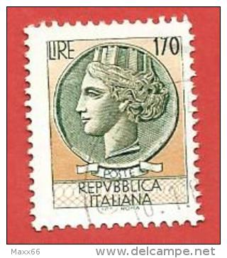 ITALIA REPUBBLICA USATO - 1977 - Siracusana - Valori Complementari - £ 170 - S. 1396 - 1971-80: Used