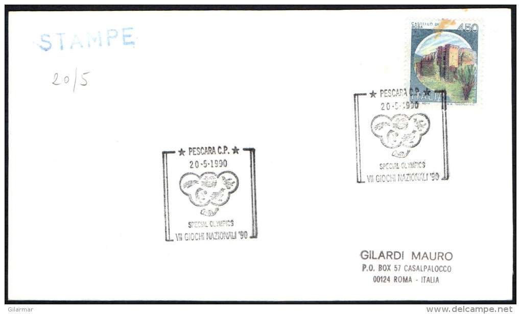 FOOTBALL / HANDISPORT - ITALIA PESCARA 1990 - SPECIAL OLYMPICS - VII GIOCHI NAZIONALI ´90 - CARD - Covers & Documents