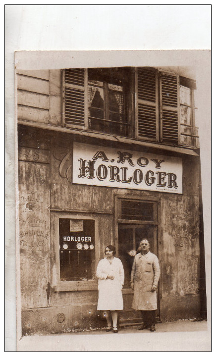 Carte Photo Devanture  Commerce " A.roy, Horloger " Deanture A Situer - A Identifier