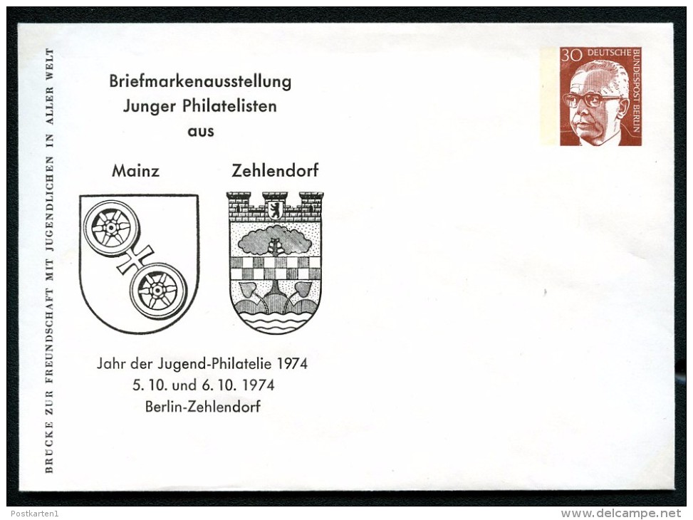 BERLIN PU48 D2/001 Privat-Umschlag WAPPEN ** 1974  NGK 4,00 € - Privé Briefomslagen - Ongebruikt