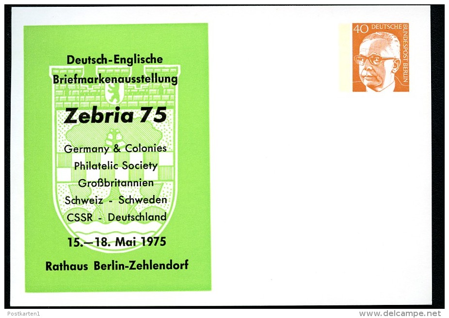 BERLIN PP50 D2/002 Privat-Postkarte WAPPEN ZEHLENDORF ** 1975 - Cartes Postales Privées - Neuves