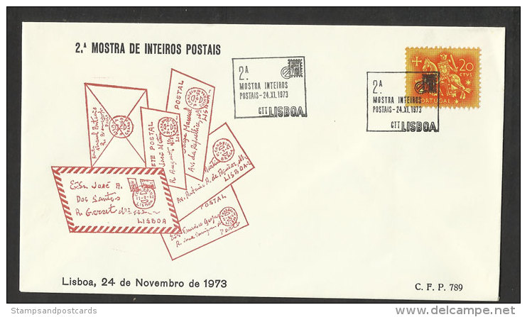 Portugal Cachet Commémoratif  Expo Entiers Postaux 1973 Event Pmk Postal Stationery Expo - Postal Logo & Postmarks